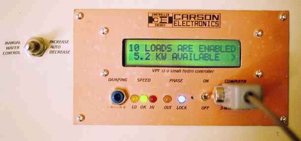 Closeup photo of control & display panel on controller